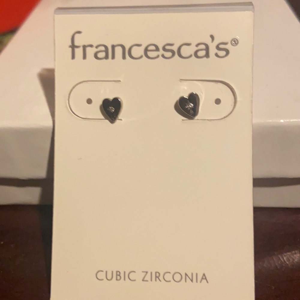 Francescas silver mini heart earring